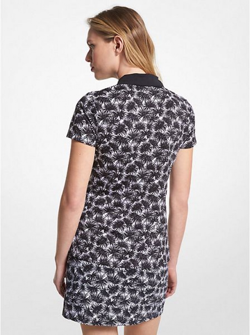 Michael Kors Golf Printed Pique Poloshirt Dames Wit Zwart | 016257-OZX