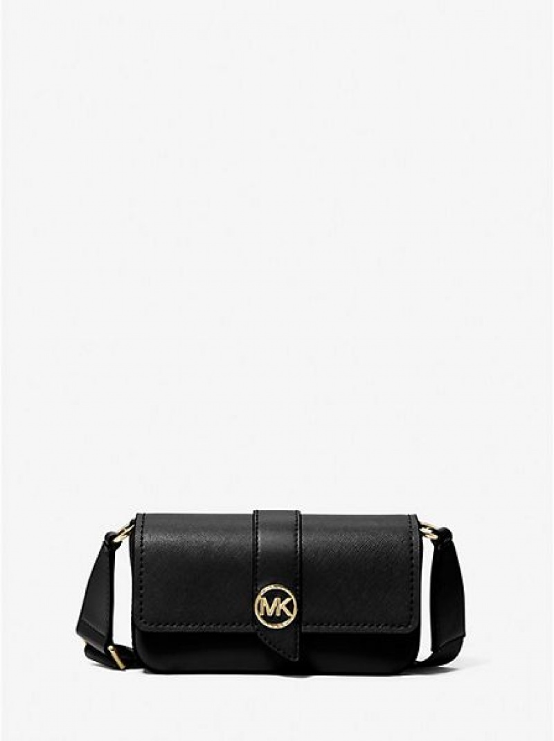 Michael Kors Greenwich Extra-small Saffiano Leren Sling Crossbodytassen Dames Zwart | 230861-NVX