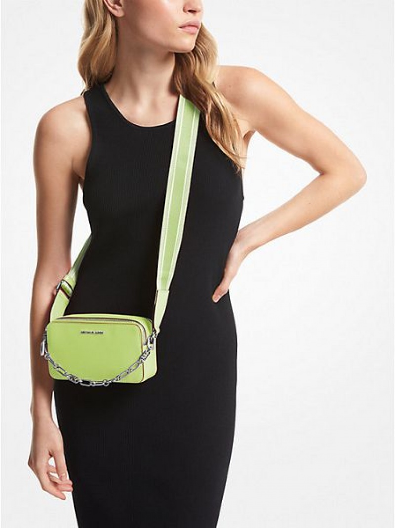 Michael Kors Jet Set Small Pebbled Leren Double-zip Camera Mini Tassen Dames Groen | 192306-JKX