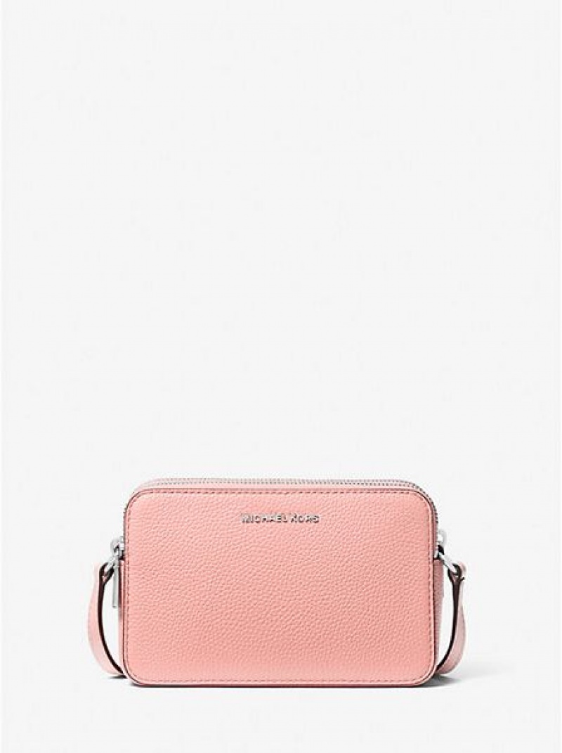 Michael Kors Jet Set Small Pebbled Leren Double-zip Camera Mini Tassen Dames Roze | 360891-SFV