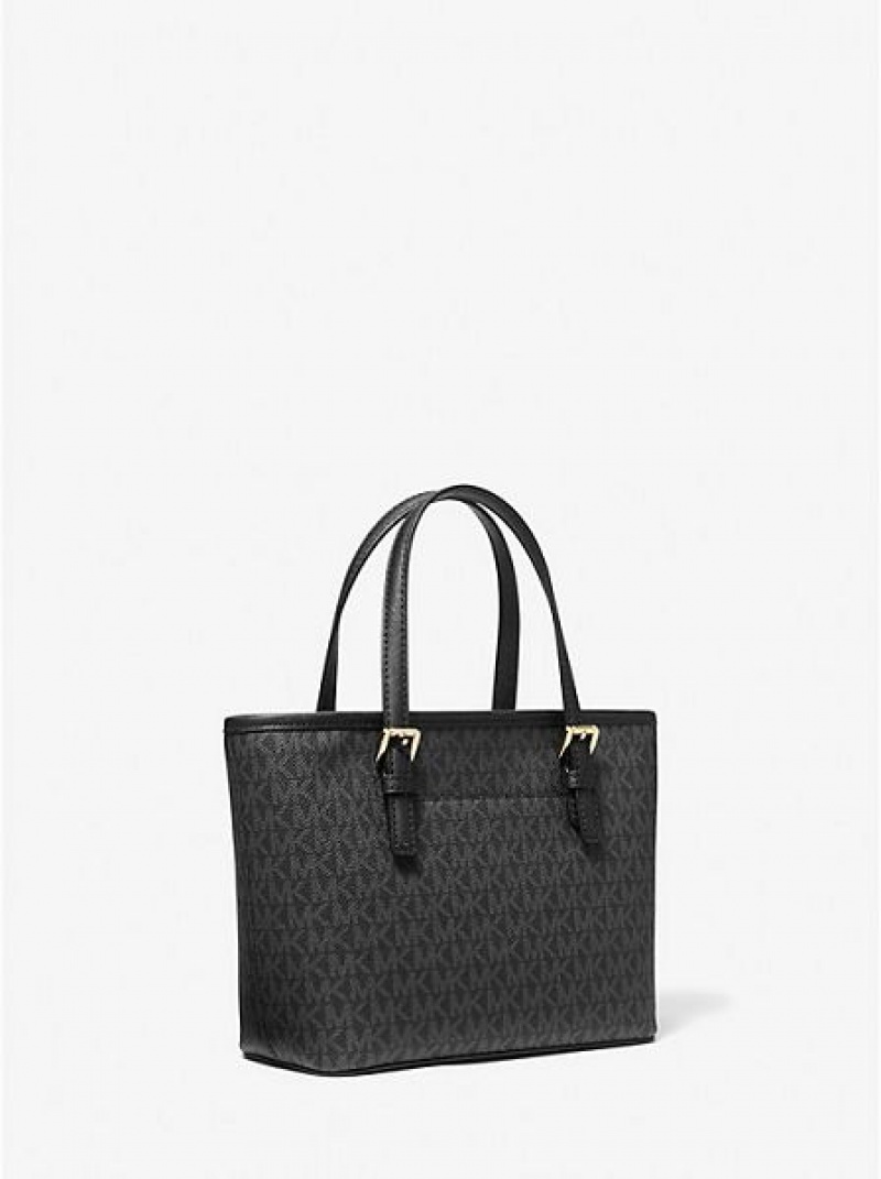 Michael Kors Jet Set Travel Extra-small Logo Tote Tassen Dames Zwart | 231680-AQT