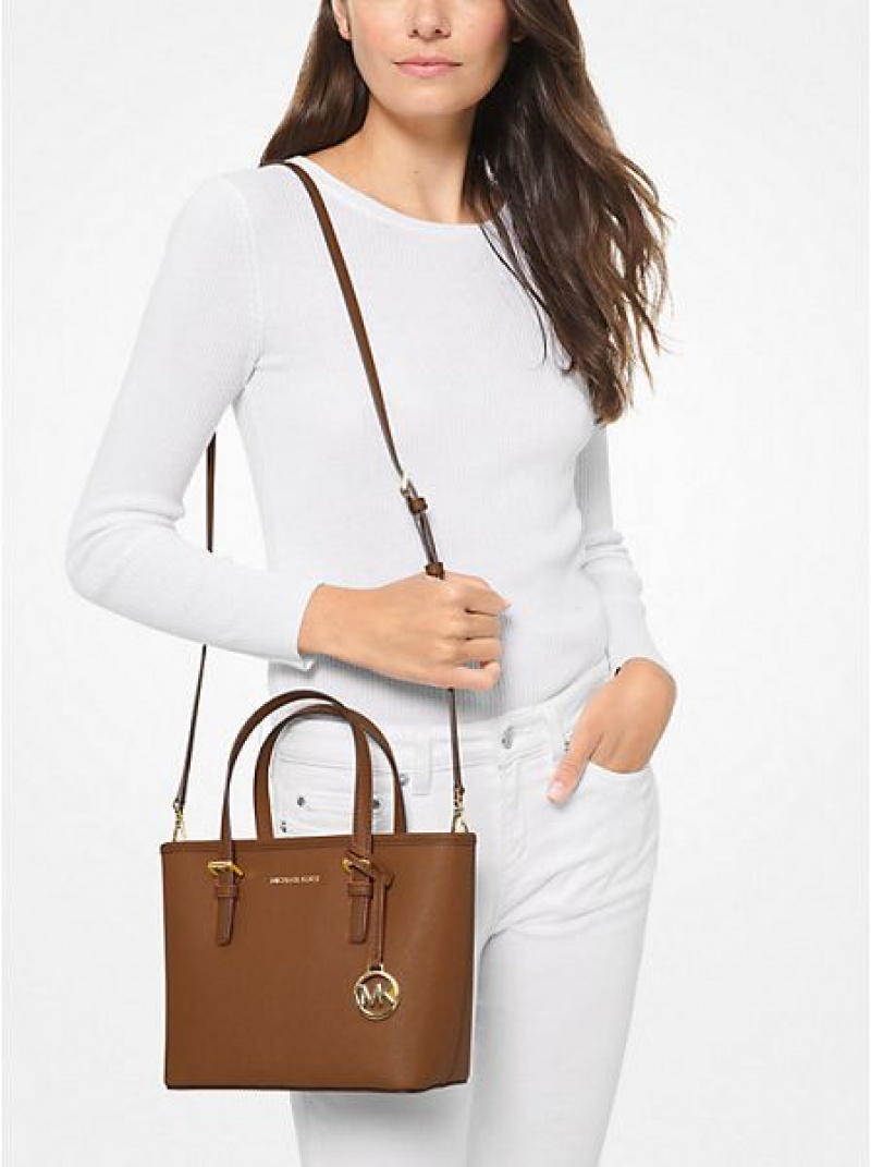 Michael Kors Jet Set Travel Extra-small Saffiano Leren Tote Tassen Dames Bruin | 347591-NAL