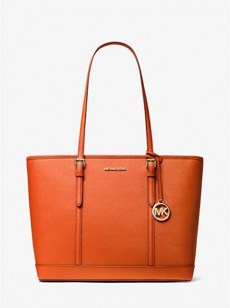 Michael Kors Jet Set Travel Large Saffiano Leren Tote Tassen Dames Rood | 270138-UFP