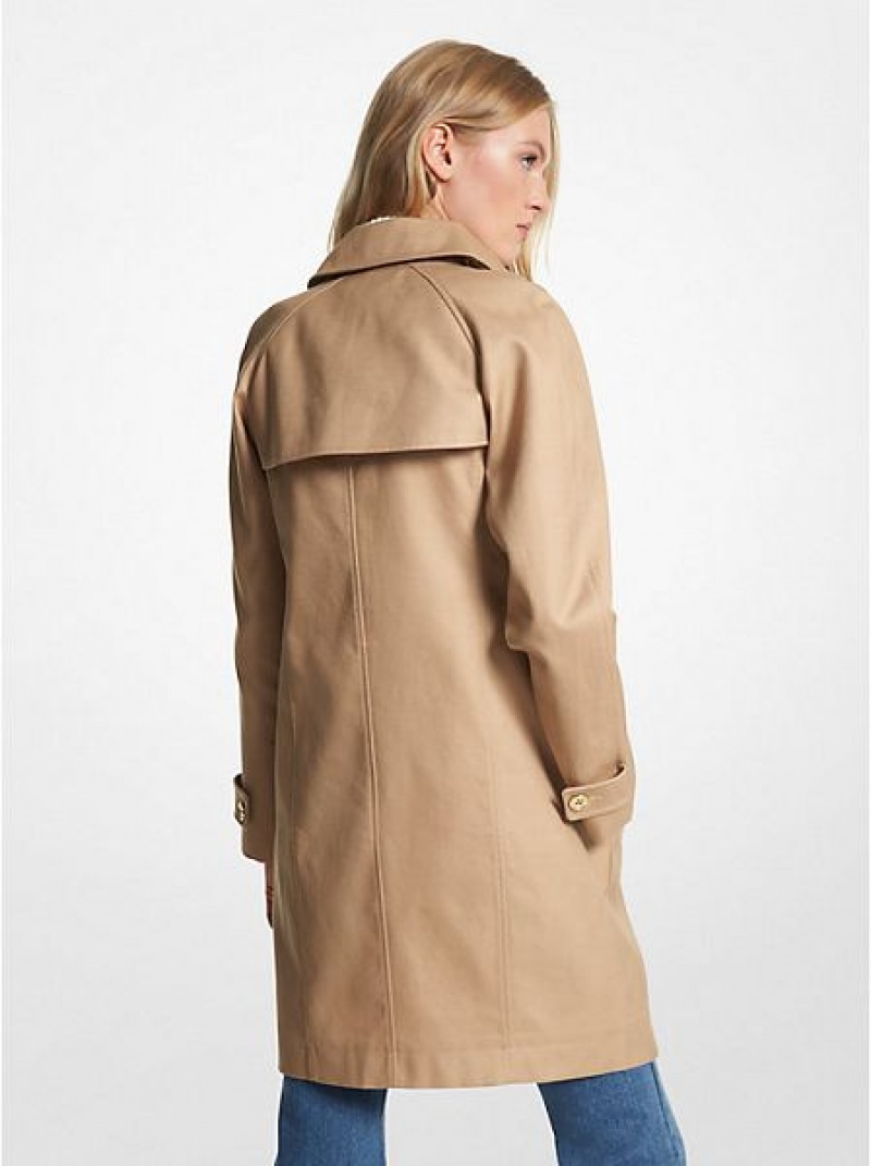 Michael Kors Katoenen Belted Trench Jassen Dames Khaki | 873405-EMW