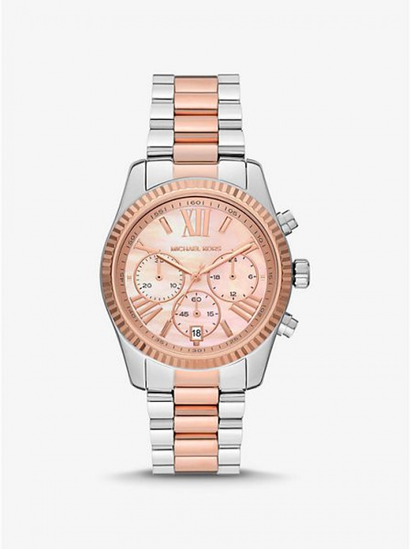 Michael Kors Lexington Horloge Dames Zilver Roze | 456921-KIU