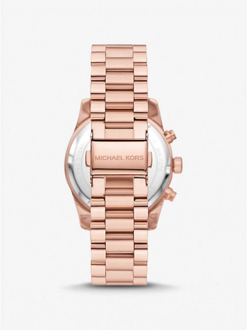 Michael Kors Lexington Pave Horloge Dames Roze Goud | 128904-ULQ