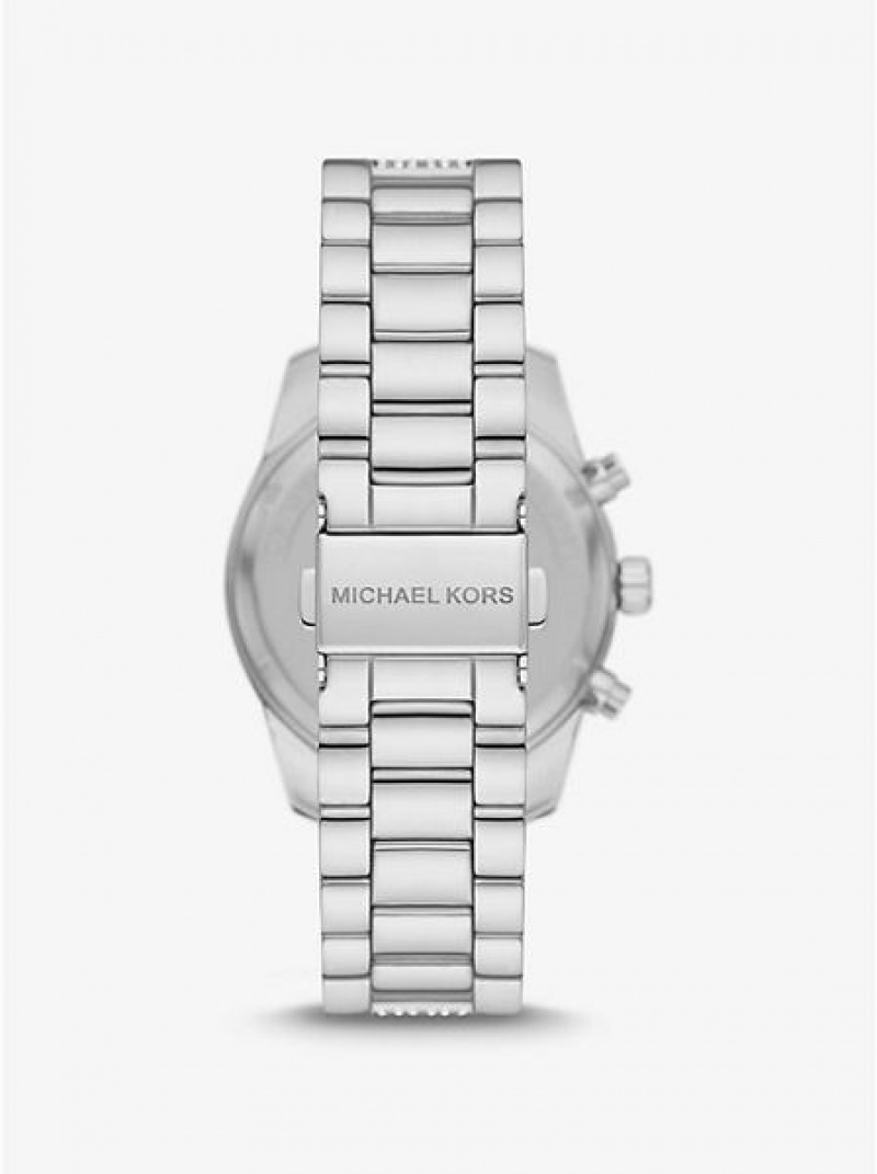 Michael Kors Lexington Pave Horloge Dames Zilver | 701542-BOW