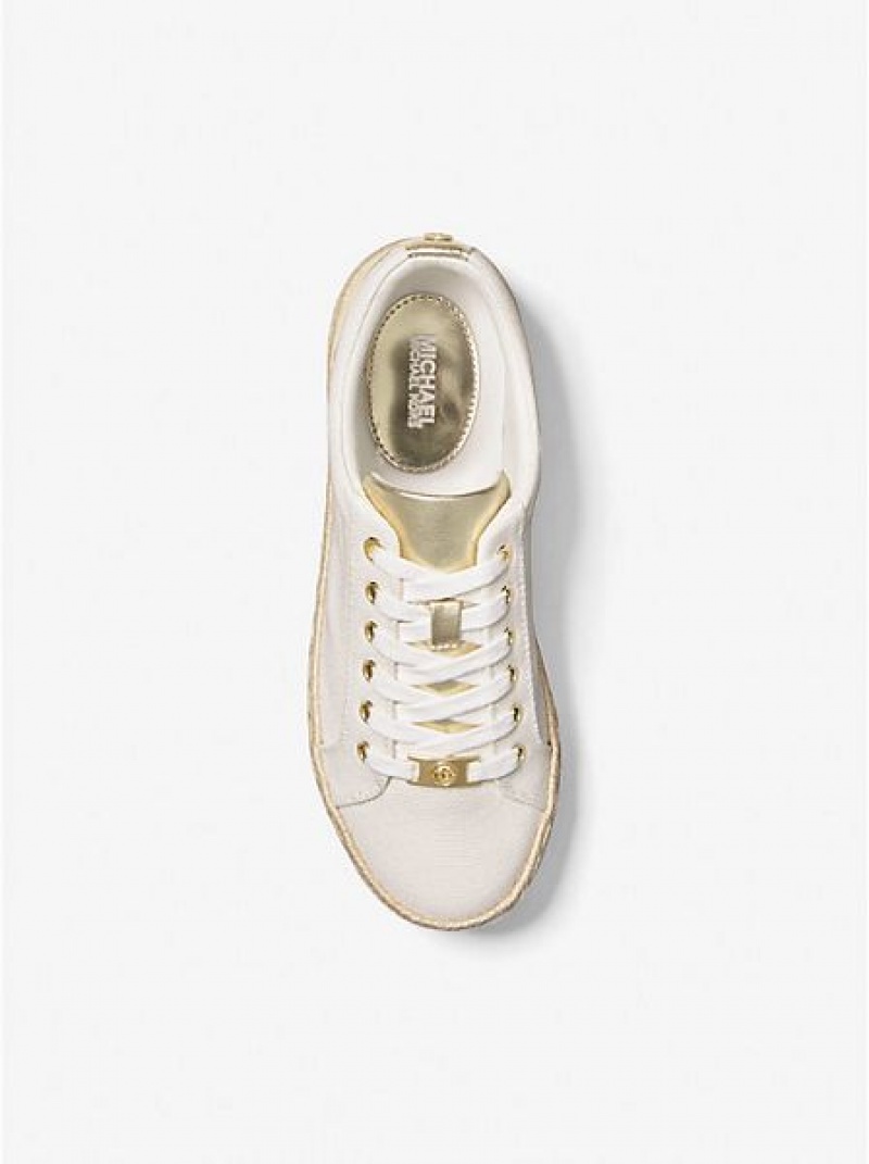 Michael Kors Libby Katoenen Canvas Platform Sneakers Dames Beige | 286970-BGA