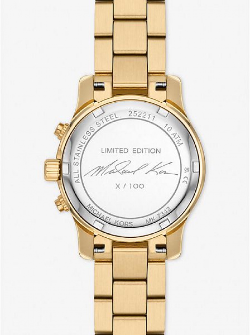 Michael Kors Limited-edition Runway 18k Stainless Steel Wrap Horloge Dames Goud | 190672-SPT