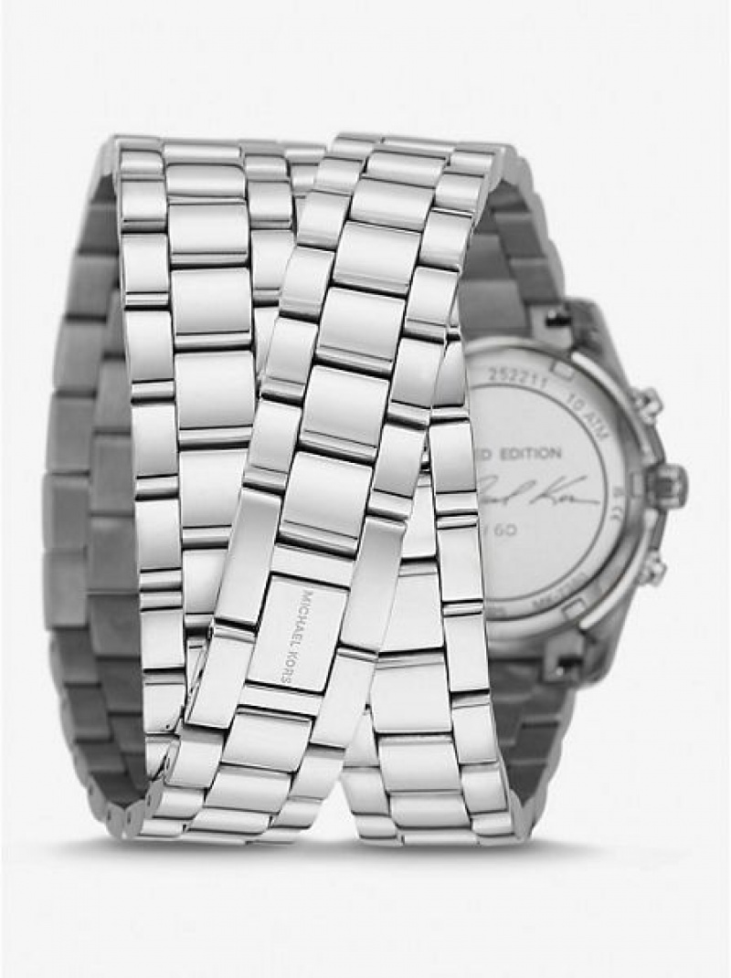 Michael Kors Limited-edition Runway Rhodium-plated Stainless Steel Wrap Horloge Dames Zilver | 021796-LRD