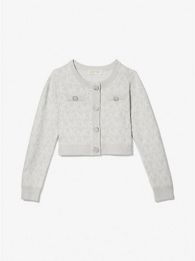 Michael Kors Logo Jacquard Cardigan Kinderen Grijs | 972048-JIE