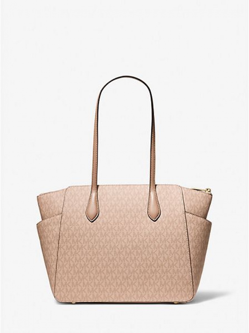 Michael Kors Marilyn Medium Logo Tote Tassen Dames Bruin | 261307-SYQ