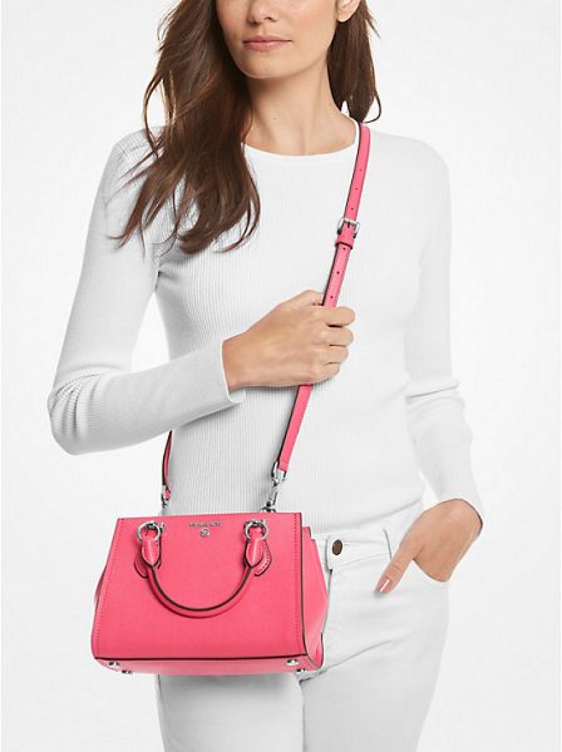 Michael Kors Marilyn Small Saffiano Leren Crossbodytassen Dames Roze | 945172-JRF