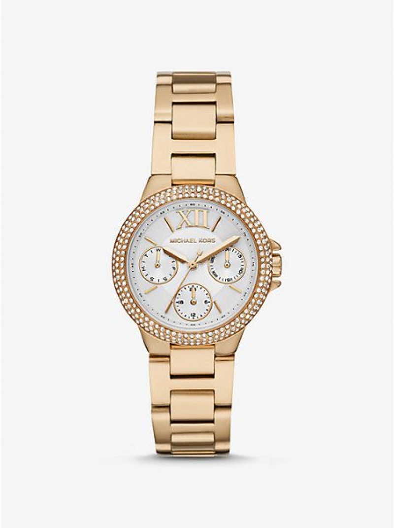 Michael Kors Mini Camille Pave Horloge Dames Goud | 268159-JEW