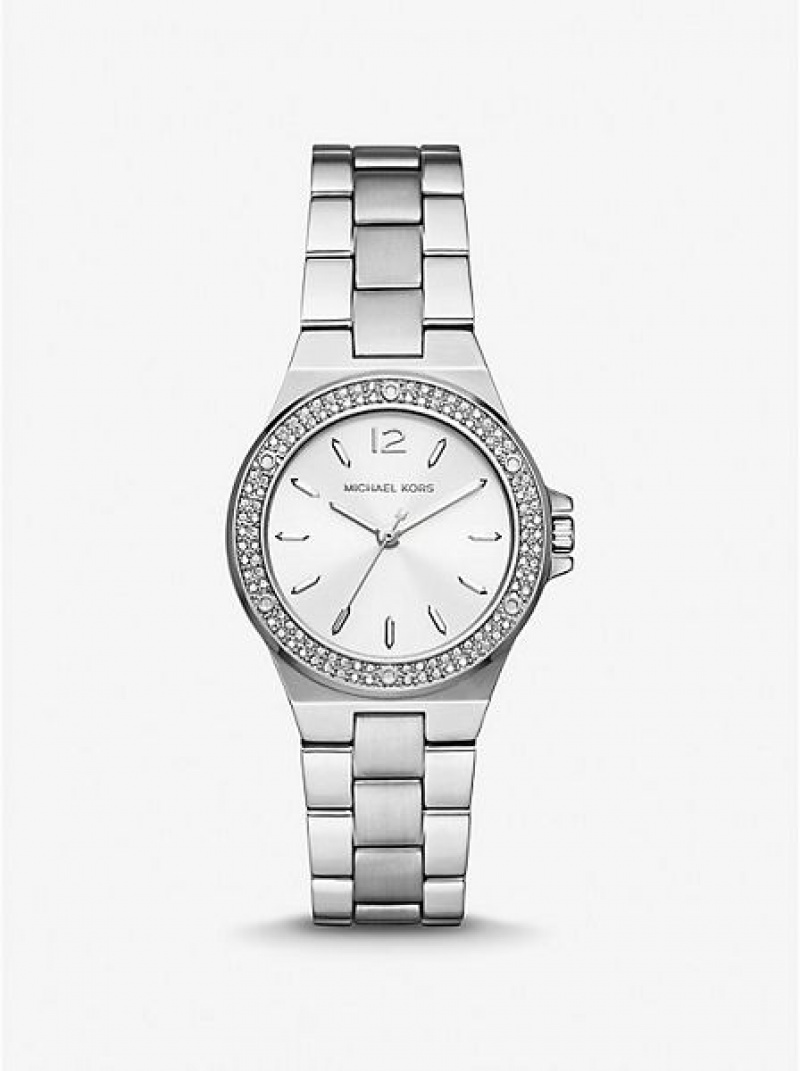 Michael Kors Mini Lennox Pave Horloge Dames Zilver | 918632-HXK