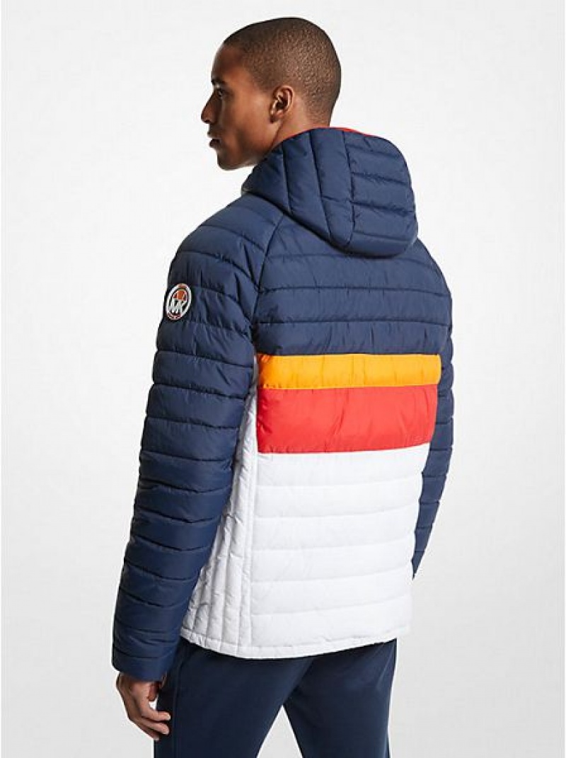 Michael Kors Mk X Ellesse Breckenridge Color-blocked Gewatteerd Nylon Puffer Jassen Heren Gekleurd | 150726-MYI