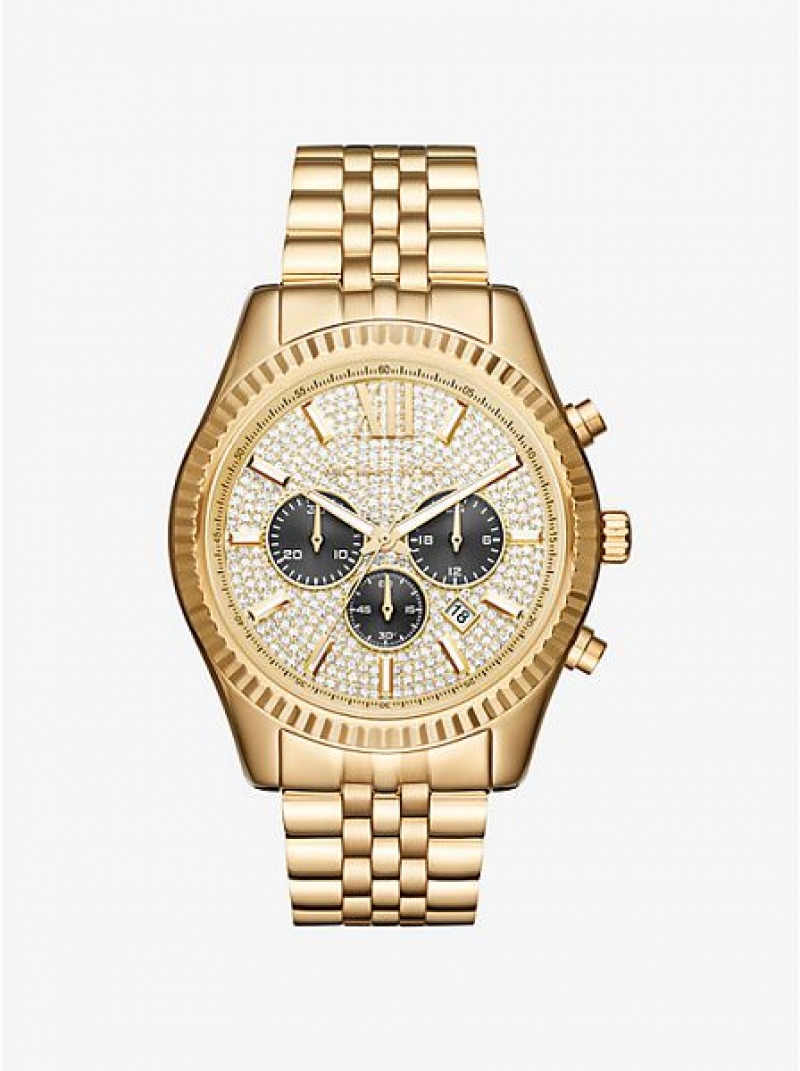 Michael Kors Oversized Lexington Horloge Dames Goud | 789326-KNM