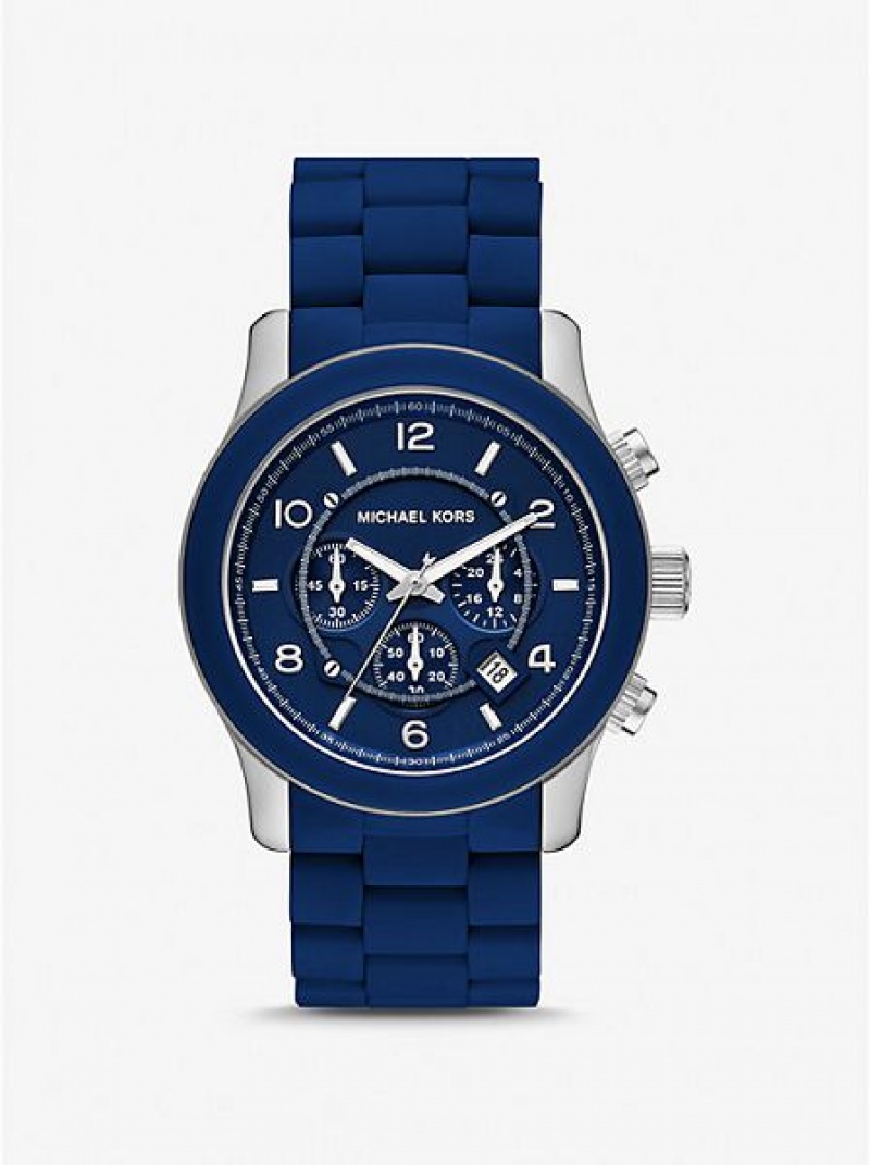 Michael Kors Oversized Runway Navy-tone Horloge Dames Donkerblauw | 209561-EBU