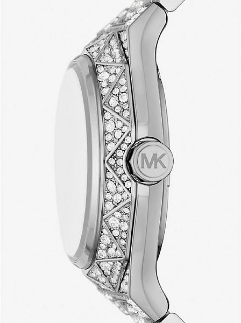 Michael Kors Pride Limited-edition Oversized Raquel Rainbow Pave Horloge Dames Zilver | 018625-QAR