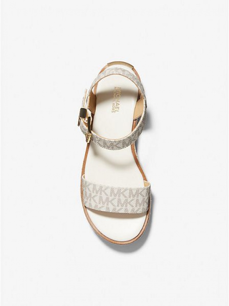 Michael Kors Richie Logo Espadrilles Plateau Sandalen Dames Lichtgeel | 756198-JHY