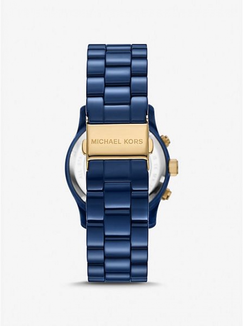 Michael Kors Runway Horloge Dames Blauw | 237681-APO