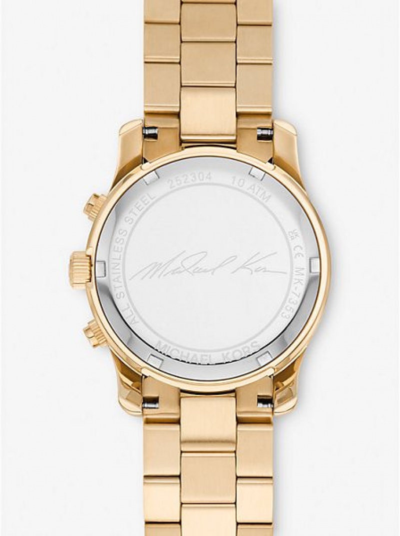 Michael Kors Runway Horloge Dames Goud | 723645-OZD