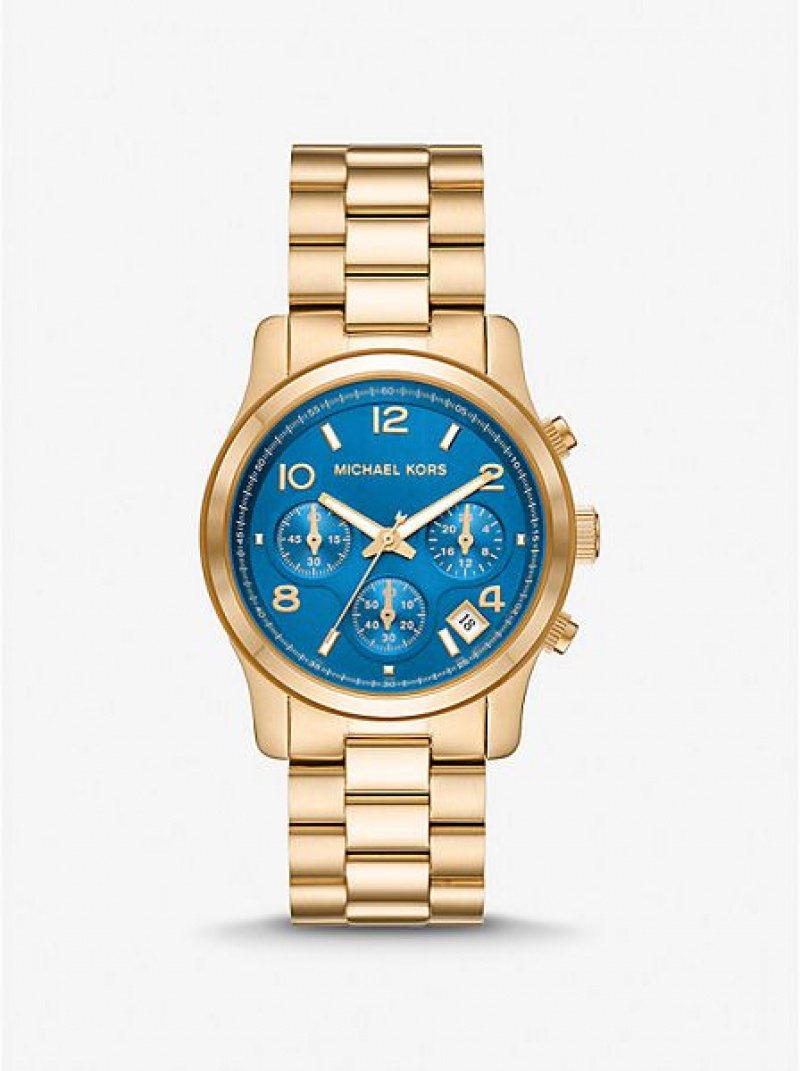 Michael Kors Runway Horloge Dames Goud | 723645-OZD