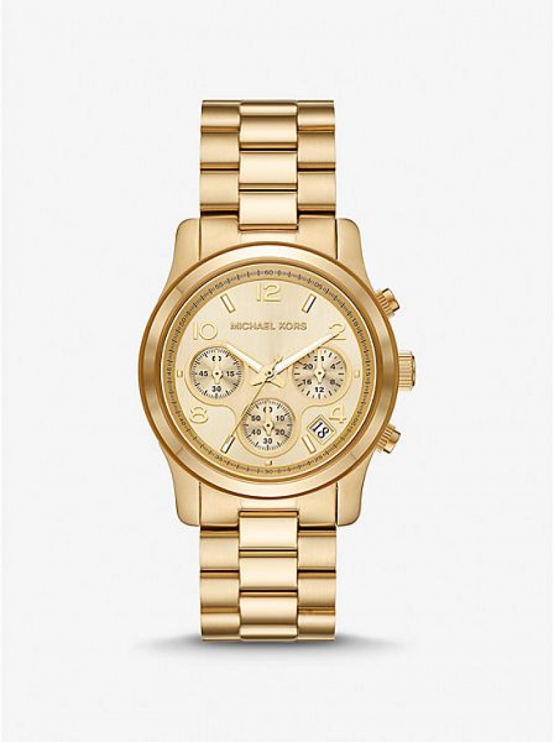 Michael Kors Runway Horloge Dames Goud | 243951-MRU