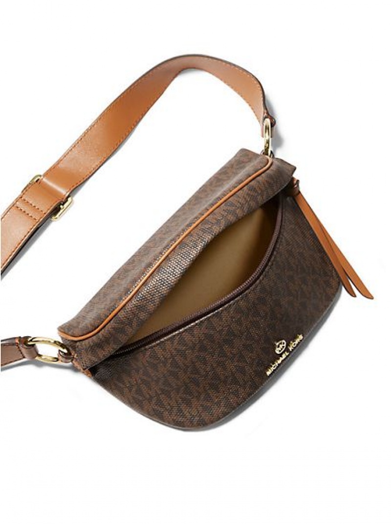 Michael Kors Slater Extra-small Logo Schoudertassen Dames Bruin | 432105-GWC