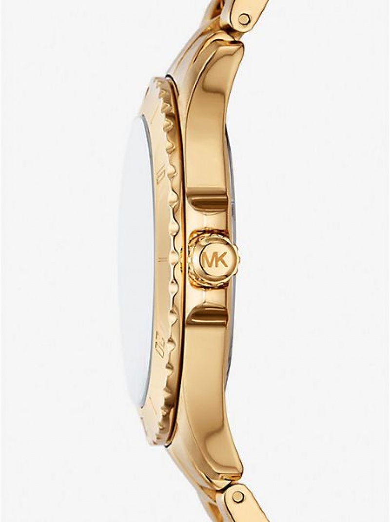 Michael Kors Slim Everest Horloge Dames Goud | 975182-JDG