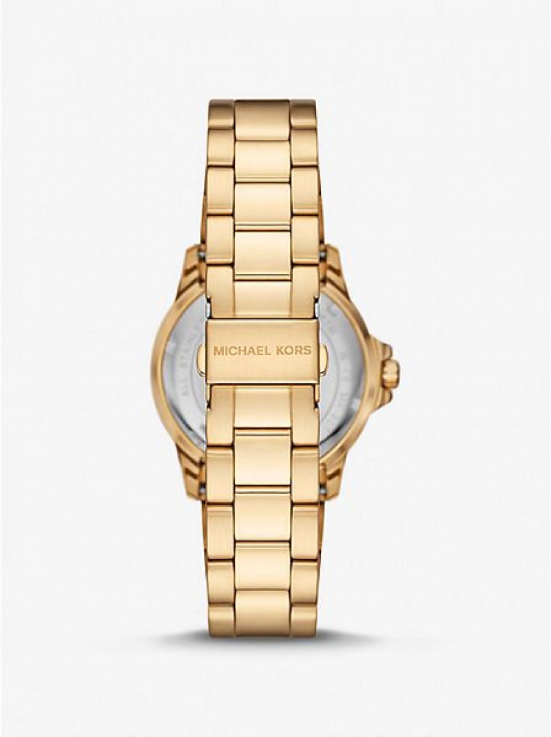 Michael Kors Slim Everest Horloge Dames Goud | 975182-JDG