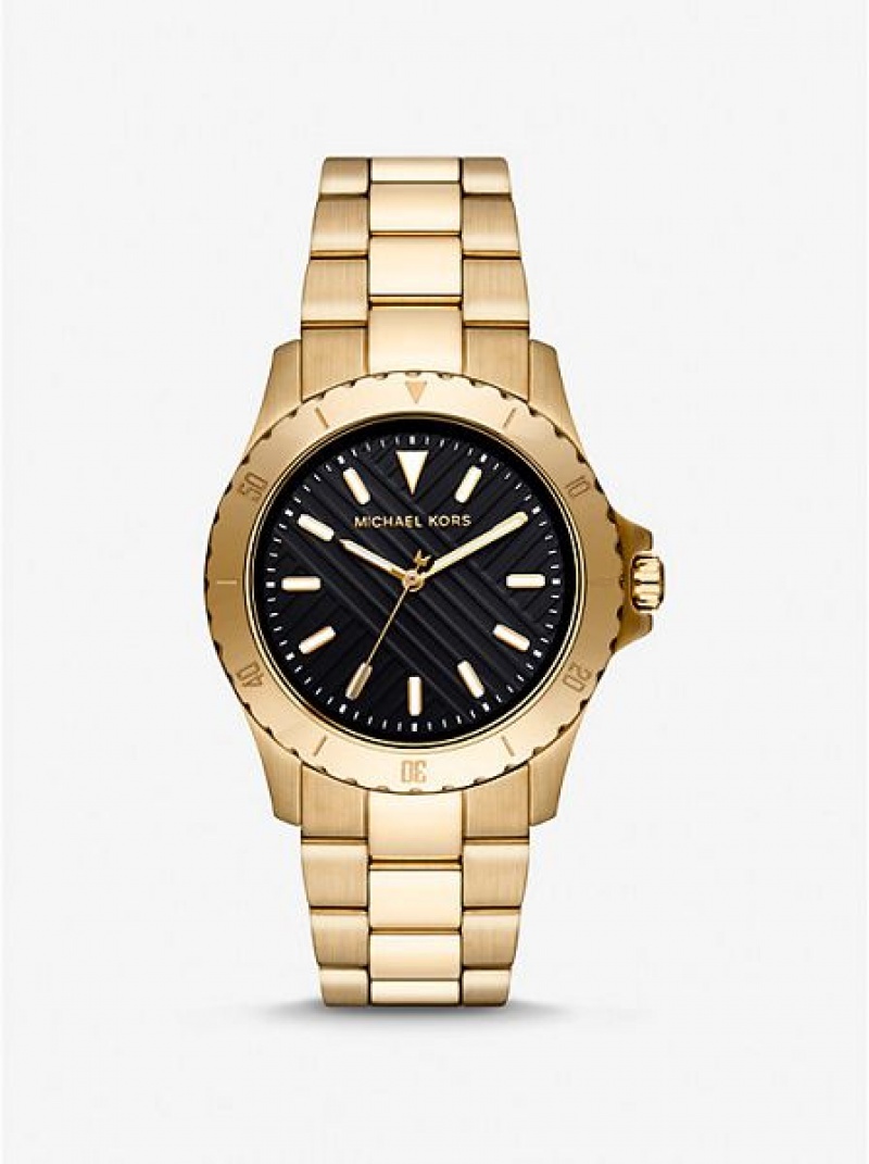 Michael Kors Slim Everest Horloge Dames Goud | 975182-JDG