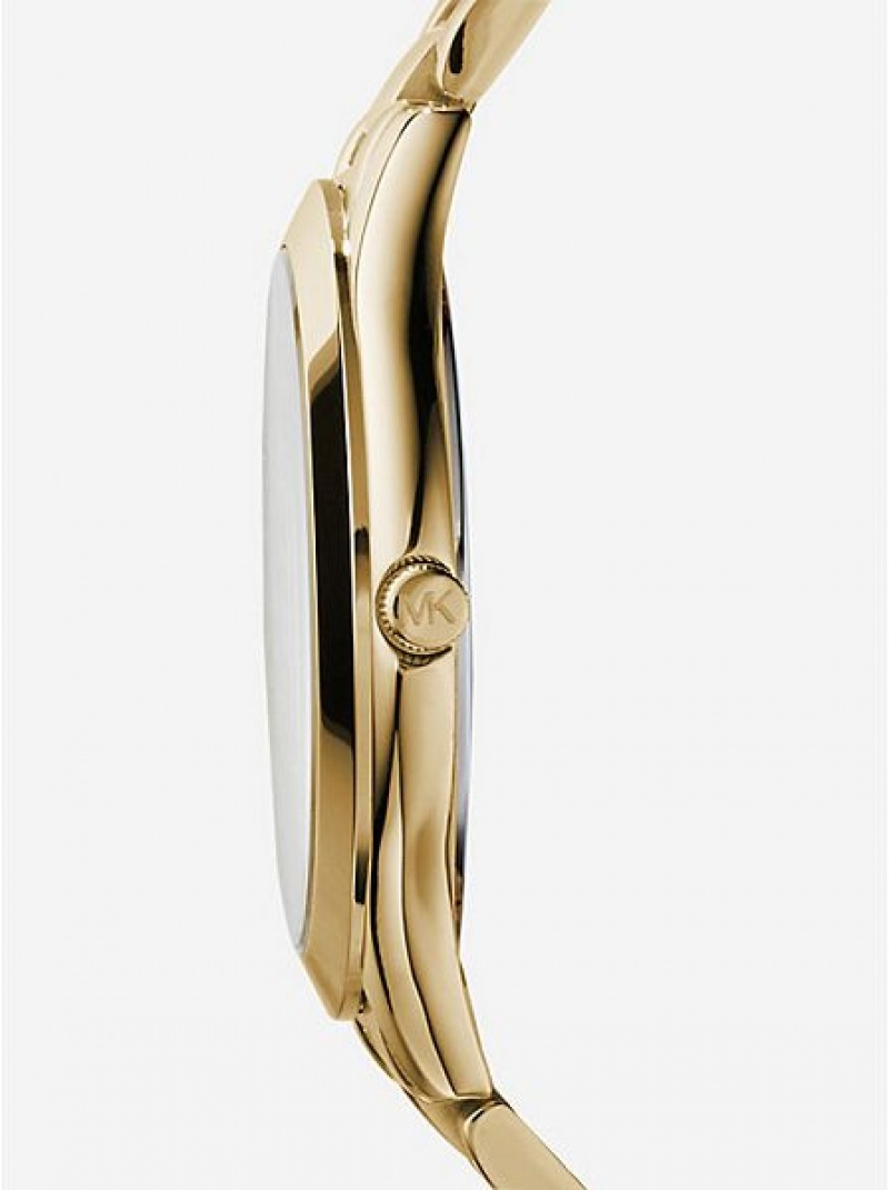 Michael Kors Slim Runway Stainless Steel Horloge Dames Goud | 076431-QEF