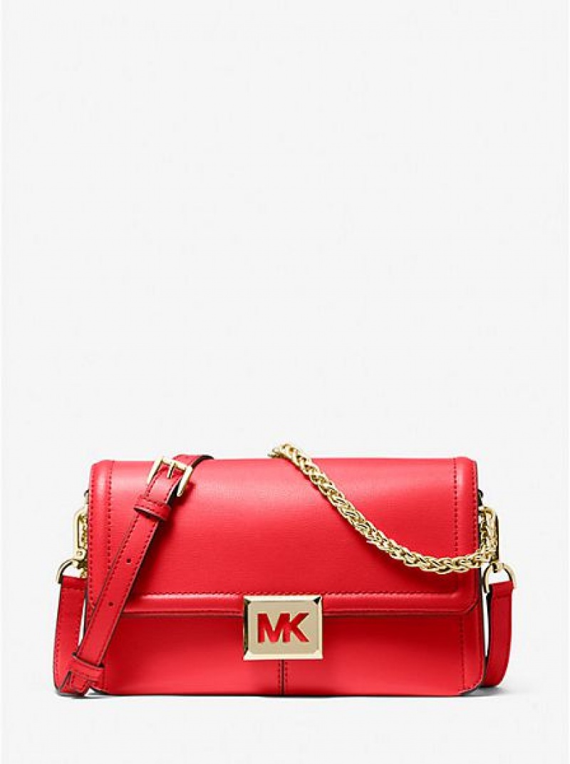 Michael Kors Sonia Medium Leren Schoudertassen Dames Rood | 276308-QKS