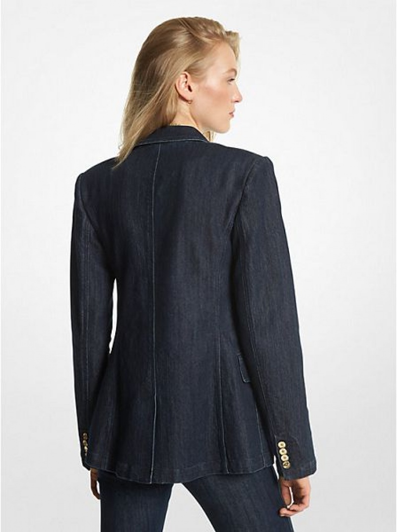 Michael Kors Stretch Denim Blazer Dames Donkerblauw | 678451-VSW