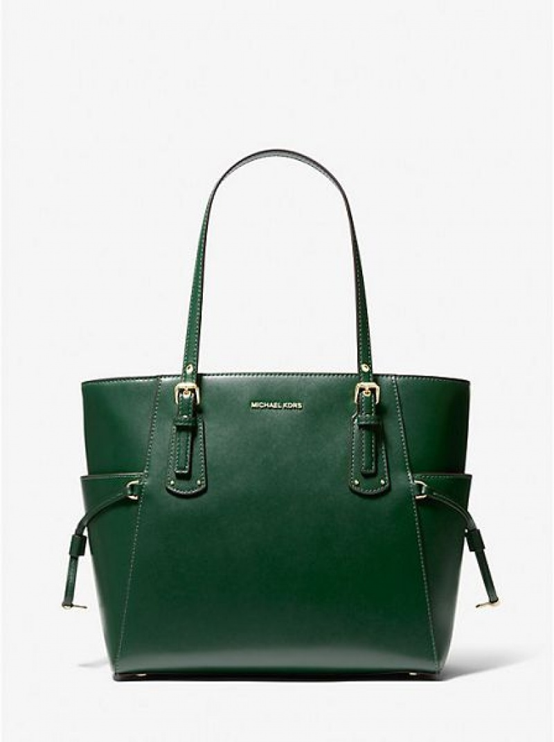 Michael Kors Voyager Small Leren Tote Tassen Dames Groen | 079813-OSM