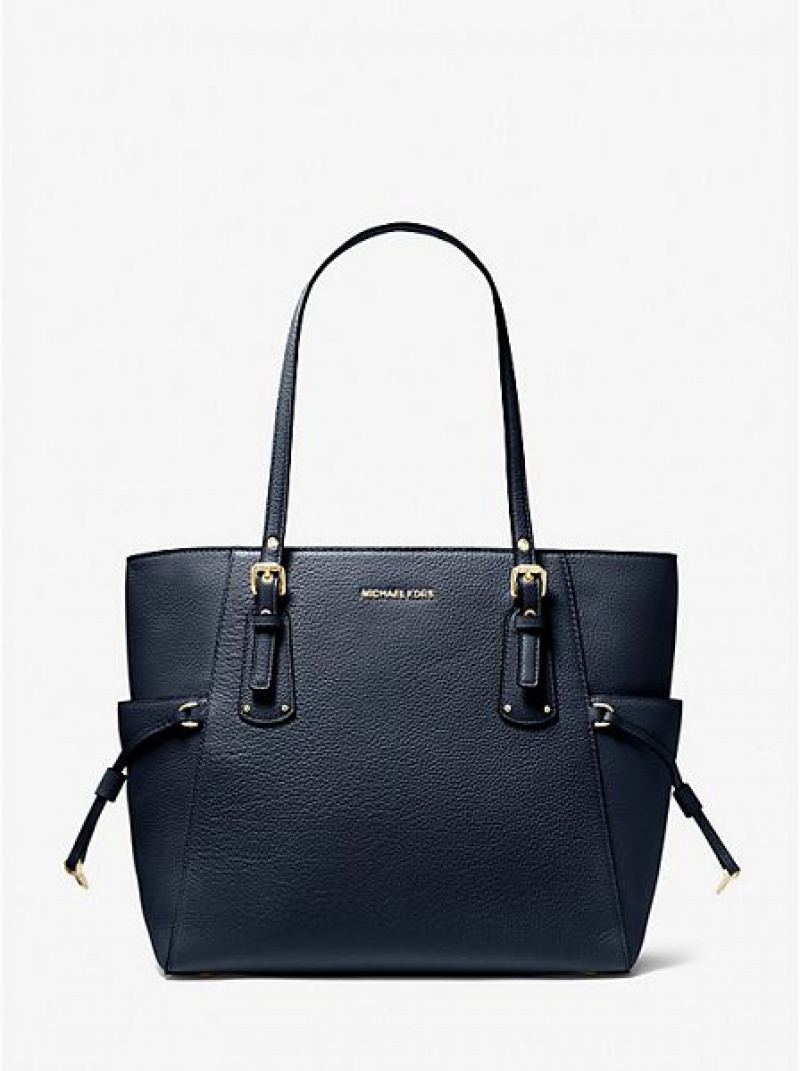 Michael Kors Voyager Small Pebbled Leren Tote Tassen Dames Donkerblauw | 309452-DMZ