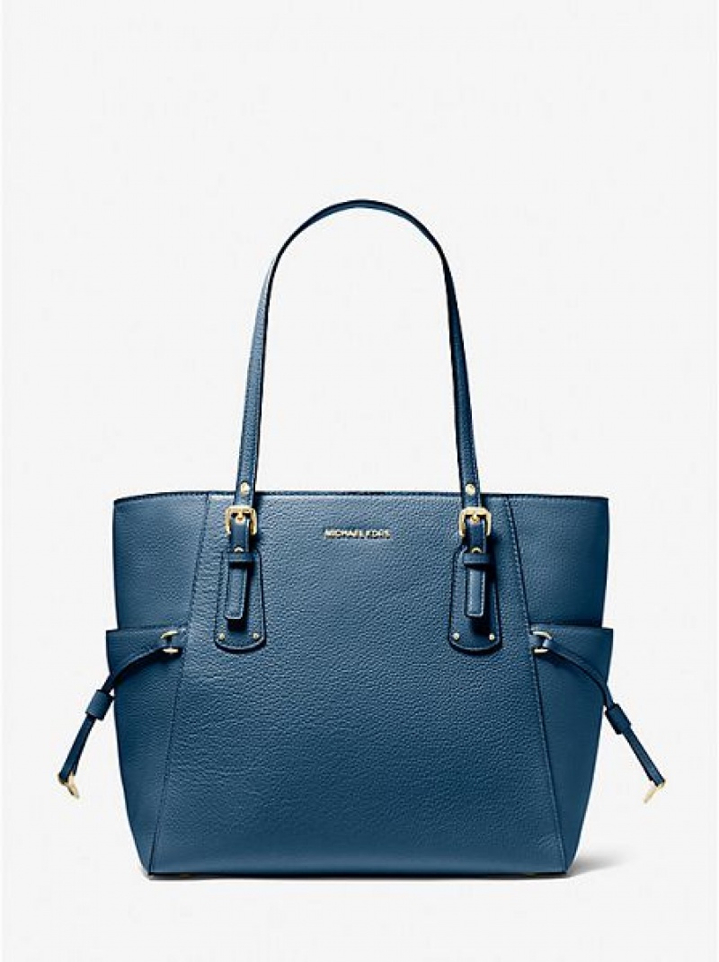 Michael Kors Voyager Small Pebbled Leren Tote Tassen Dames Blauw | 714820-RFN